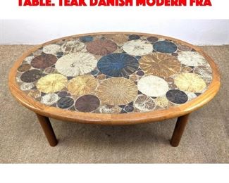 Lot 410 HASLEV Handmade Tile Top Table. Teak Danish Modern Fra