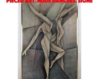 Lot 422 Modernist Leather Suede Pieced Art. Nude Dancers. Signe