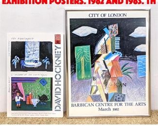 Lot 432 2pc DAVID HOCKNEY Exhibition Posters. 1982 and 1983. Th