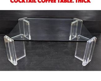 Lot 437 Modernist Lucite Glass Top Cocktail Coffee Table. Thick