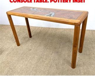 Lot 439 HASLEV Danish Modern Teak Console Table. Pottery inset 