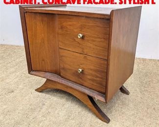 Lot 443 Modernist Side Table Cabinet. Concave Facade. Stylish L