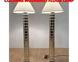Lot 451 Pr OPTIQUE Mirrored Finish Columns Modernist Floor Lamp