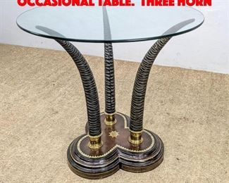 Lot 479 THEODORE ALEXANDER Style Occasional Table. Three horn 