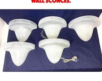 Lot 487 Set Scavo Frosted Glass Wall Sconces. 