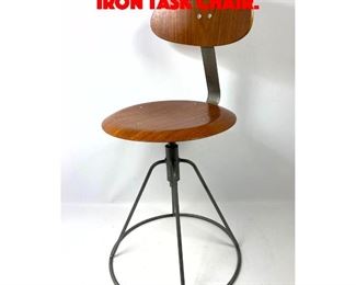 Lot 489 Unusual Molded Wood and Iron Task Chair. 