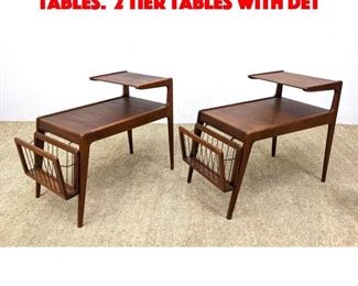 Lot 496 Pair KURT OSTERVIG Side Tables. 2 Tier tables with det