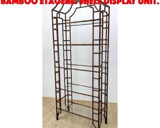 Lot 510 Bronzed Metal Faux Bamboo Etagere. Shelf Display Unit. 