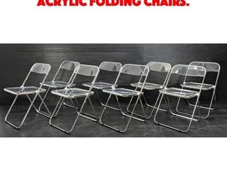 Lot 522 set 8 CASTELLI Italy Lucite Acrylic Folding Chairs. 