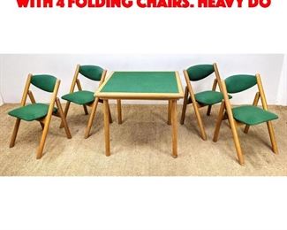Lot 535 STAKMORE Card Table Set with 4 Folding Chairs. Heavy do