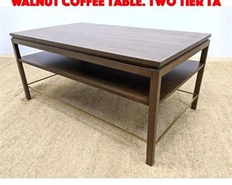 Lot 567 DUNBAR American Modern Walnut Coffee Table. Two tier ta