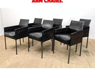 Lot 572 Set Six KFF Leather Arm Chairs.