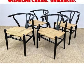 Lot 584 Set 4 Hans Wegner Style Wishbone Chairs. Unmarked. 