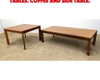 Lot 589 2pcs Danish Modern Teak Tables. Coffee and side table. 