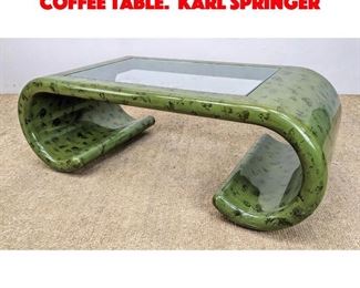 Lot 590 ERNEST C. MASI Rolled End Coffee Table. Karl Springer 