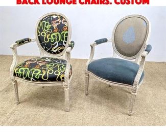 Lot 591 Pair French Style Medallion Back Lounge Chairs. Custom 