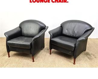 Lot 602 Pair decorator Leather Lounge Chair. 