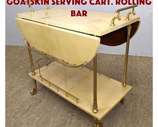 Lot 622 ALDO TURA Lacquered Goatskin Serving Cart. Rolling Bar 