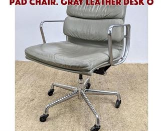 Lot 645 Eames Herman Miller Soft Pad Chair. Gray Leather Desk O