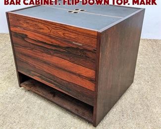 Lot 649 Danish Modern Rosewood Bar Cabinet. Flip down top. Mark