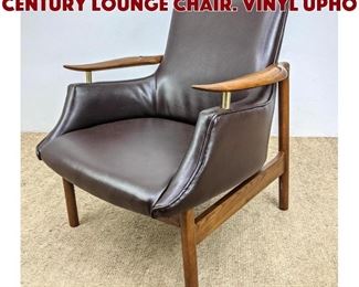 Lot 658 Stylish Paddle Arm Mid Century Lounge Chair. Vinyl upho