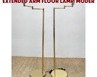 Lot 668 Pr Koch Lowy style Brass Extended Arm Floor Lamp. Moder
