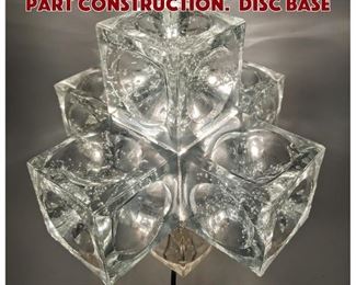 Lot 677 Glass Cubes Table Lamp. 2 Part Construction. Disc base