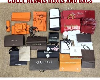 Lot 680 Designer Brand CHANEL, GUCCI, HERMES Boxes and Bags