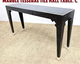 Lot 682 MAITLAND SMITH Black Marble Tesserae Tile Hall Table. C