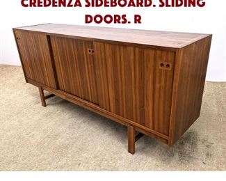 Lot 684 Danish Modern Teak Credenza Sideboard. Sliding Doors. r