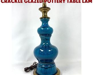Lot 687 French style Turquoise Crackle Glazed Pottery Table Lam