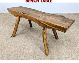 Lot 705 Rustic GC WOLF Log Bench Table. 