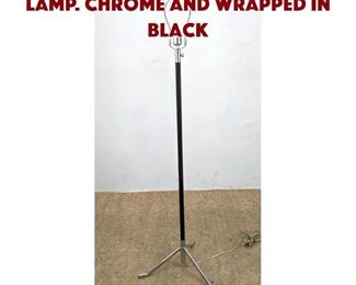 Lot 710 Adjustable Floor Pole Lamp. Chrome and wrapped in black