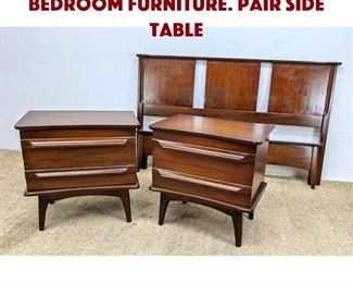 Lot 709 3pcs American Modern Bedroom Furniture. Pair side table