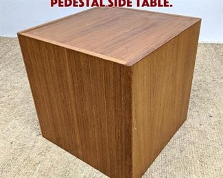 Lot 714 Danish Modern Teak Cube Pedestal Side Table. 