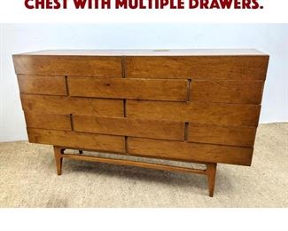 Lot 716 Gio Ponti Style Dresser Chest with Multiple Drawers.