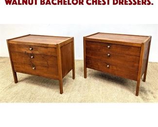 Lot 718 Pair American Modern Walnut Bachelor Chest Dressers. 