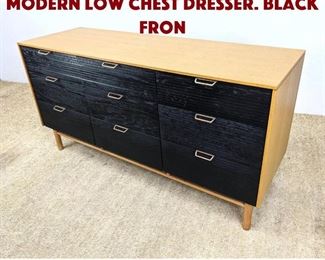 Lot 720 MENGEL Mid Century Modern Low Chest Dresser. Black Fron