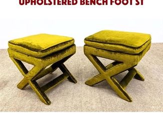 Lot 729 Pair Billy Haines style Fully Upholstered Bench Foot St