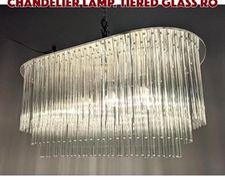 Lot 732 Sciolari Style Pendant Chandelier Lamp. Tiered glass ro