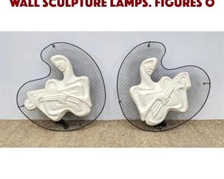 Lot 737 Pair FREDERICK WEINBERG Wall Sculpture Lamps. Figures o