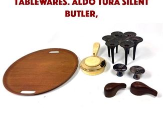 Lot 738 Mid Century Modern Tablewares. Aldo Tura silent butler,