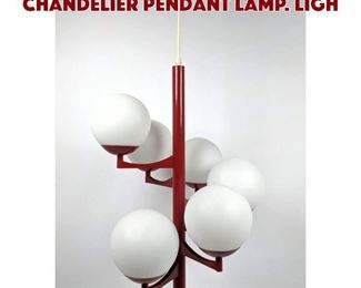 Lot 742 Mid Century Modern 6 Ball Chandelier Pendant Lamp. Ligh