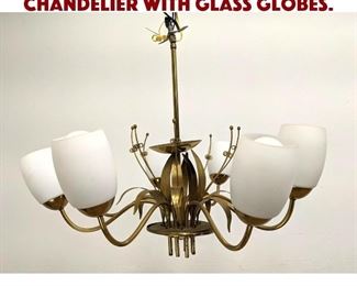 Lot 751 Paavo Tynell Style Chandelier with Glass Globes. 