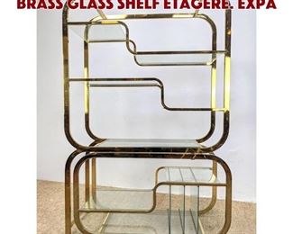 Lot 752 Milo Baughman DIA Style Brass Glass Shelf Etagere. Expa