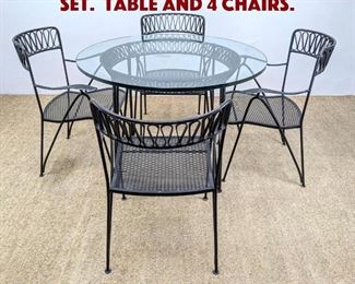 Lot 753 SALTERINI Iron Dinette Patio Set. Table and 4 Chairs. 