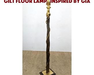 Lot 784 Heavy Welded Iron and Gilt Floor Lamp. Inspired by Gia
