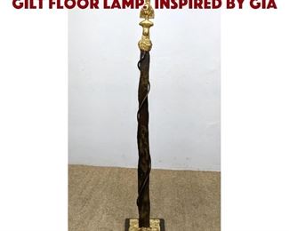 Lot 786 Heavy Welded Iron and Gilt Floor Lamp. Inspired by Gia