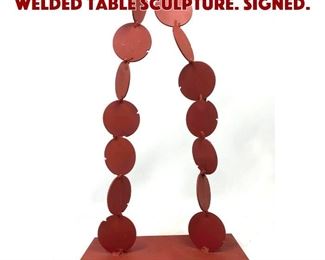 Lot 803 JOE SELTZER Painted and welded Table Sculpture. Signed.