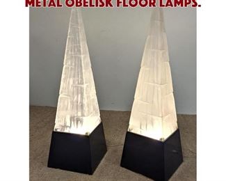 Lot 812 Pair Tall Acrylic and Metal Obelisk Floor Lamps. 